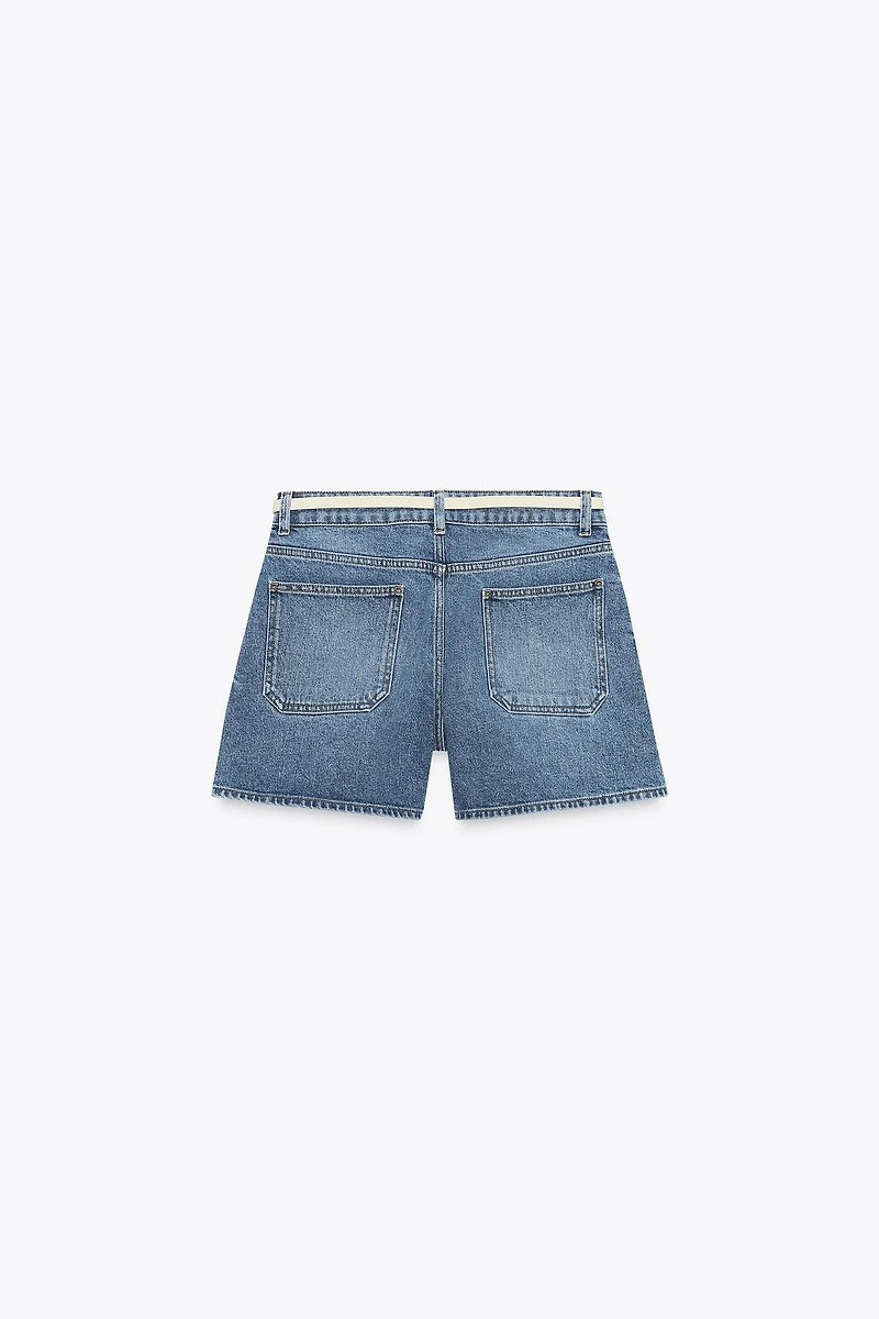 Z1975 BELTED DENIM SHORTS