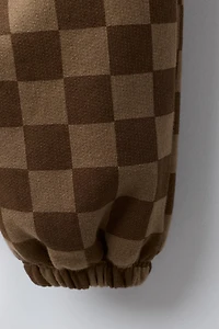 CHECKERBOARD SWEATSHIRT AND PANTS JOGGING SET