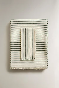 STRIPED TABLECLOTH WITH FRINGES