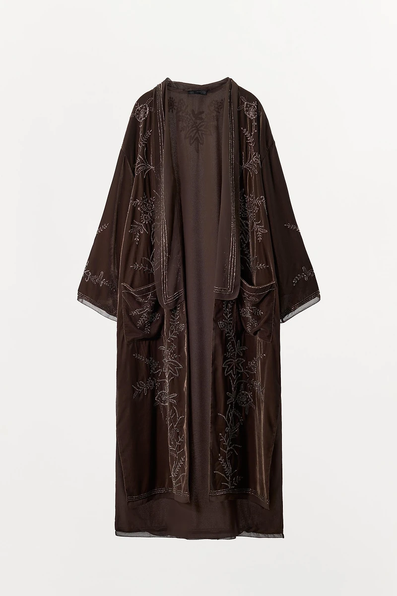 LIMITED EDITION BEADED VELVET KIMONO