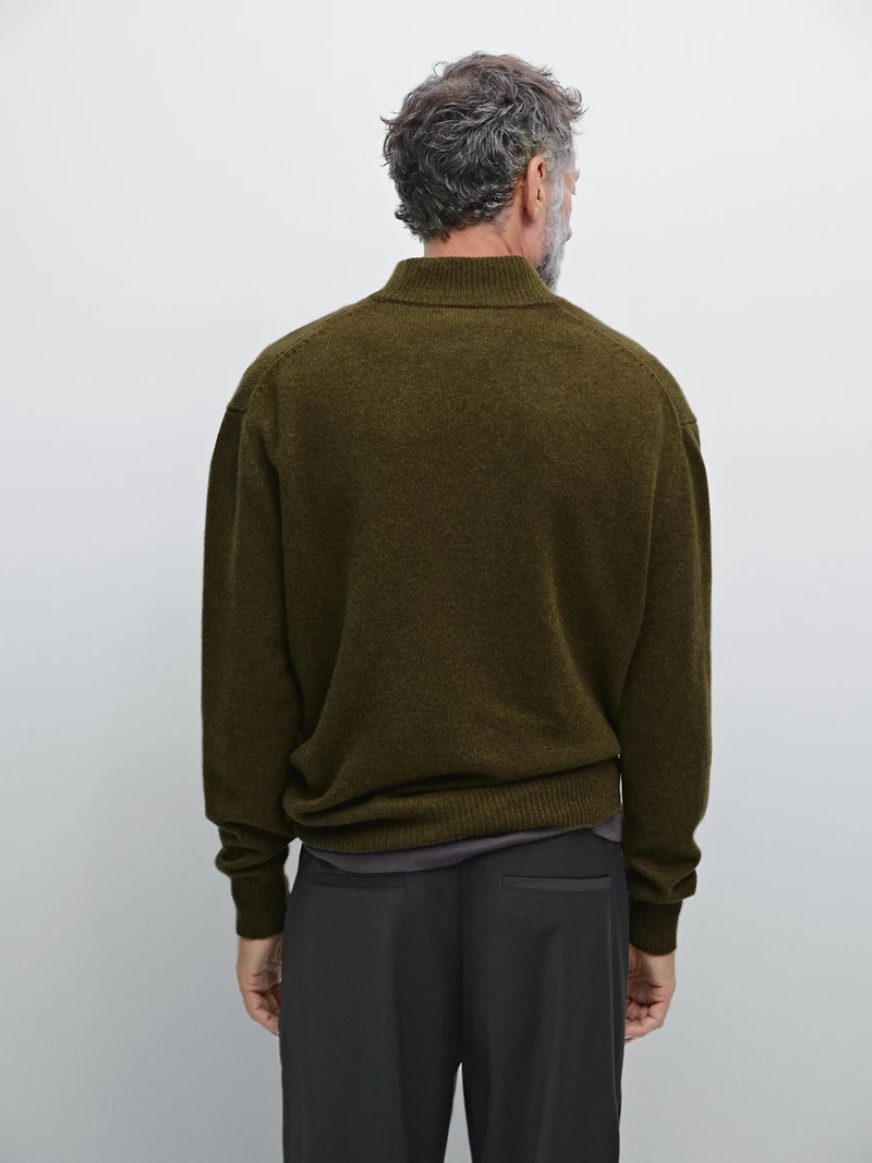Pull en maille à col mock V