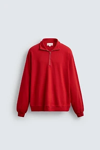 WASHED QUARTER-ZIP SWEATSHIRT