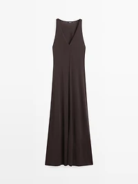Flowing V-neck midi dress