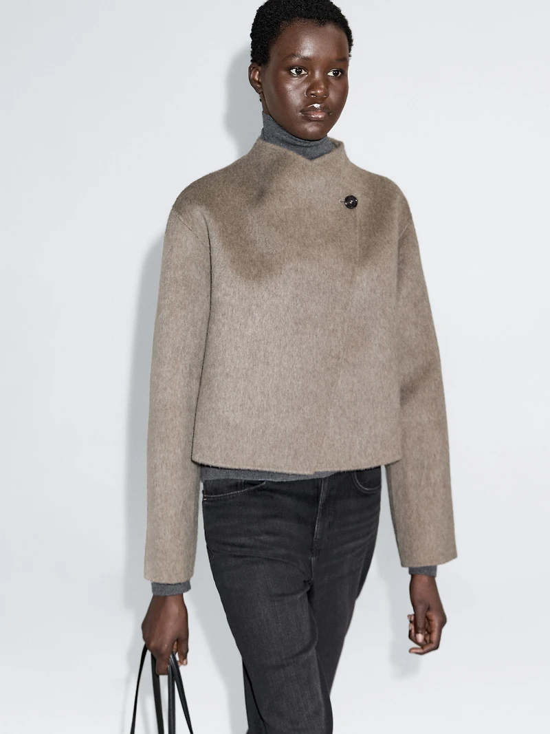 Manteau court finition brossée
