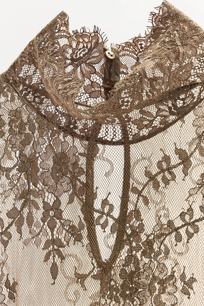 HIGH NECK LACE DRESS