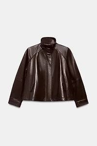 100% LEATHER BOMBER JACKET ZW COLLECTION