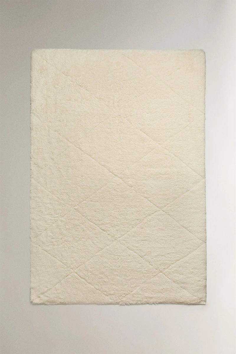 GEOMETRIC DESIGN WOOL AREA RUG