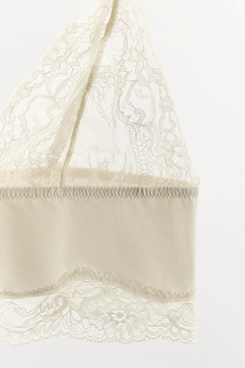 COTTON LACE BRALETTE