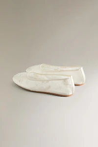 EMBROIDERED ORGANZA BALLET FLATS