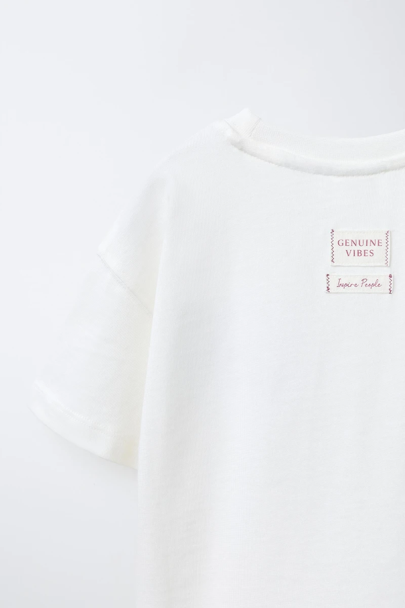 EMBROIDERED TEXT T-SHIRT