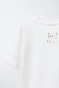 EMBROIDERED TEXT T-SHIRT