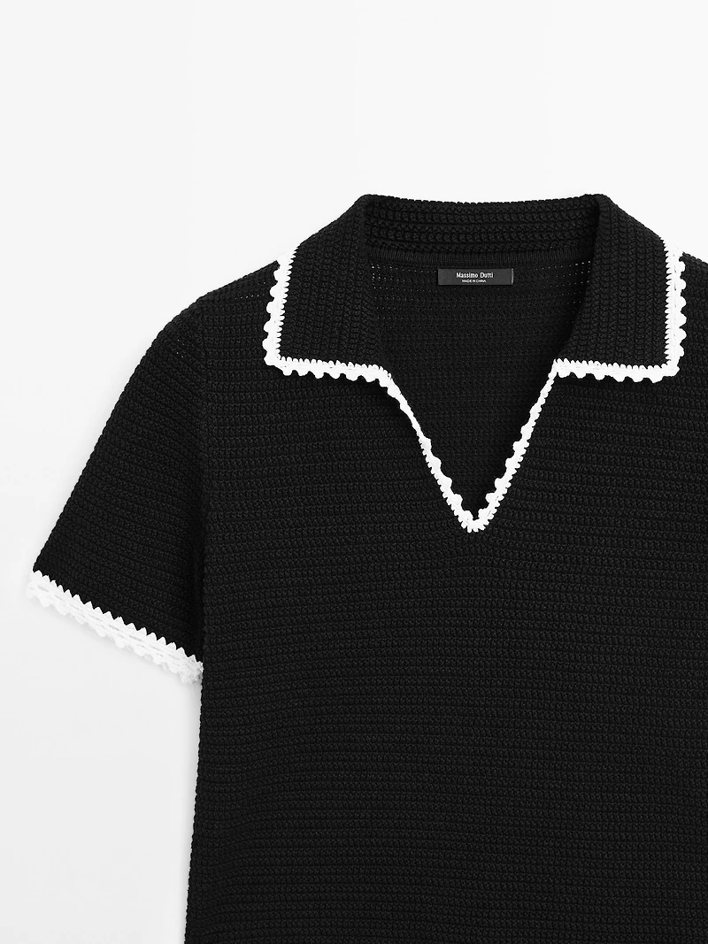 Polo à manches courtes en maille de coton