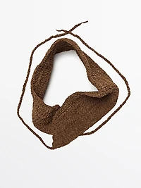 Plaited split suede leather sash belt