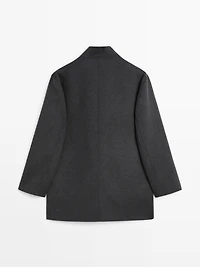 Wool blend high neck coat