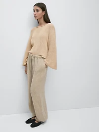 Linen blend sarouel trousers