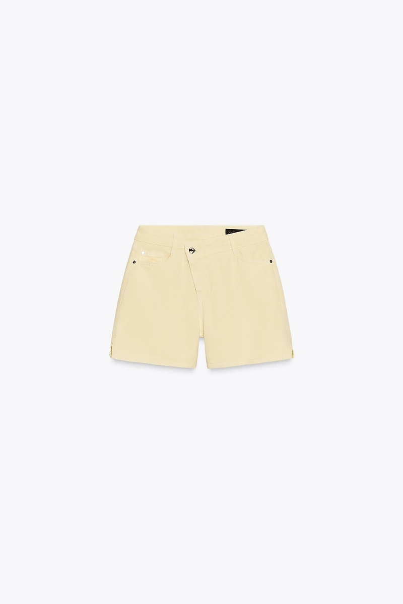 Z1975 HIGH-WAISTED CROSSOVER WAIST DENIM SHORTS