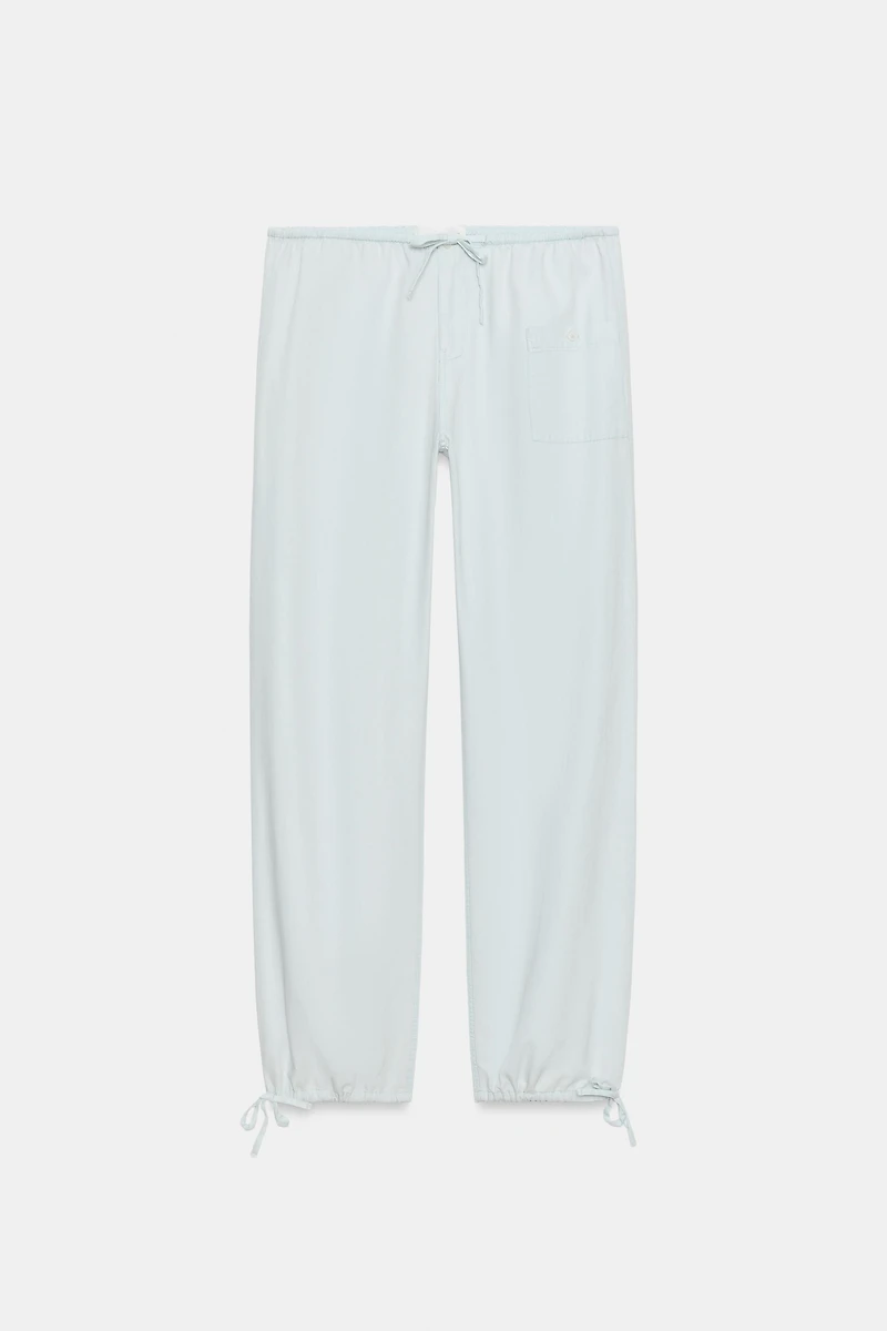 DRAWSTRING FLOWY PANTS