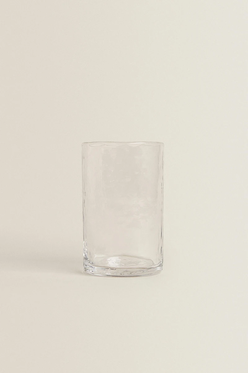 HAMMERED GLASS SOFT DRINK TUMBLER