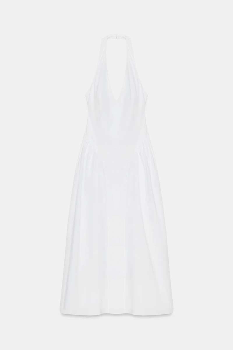 POPLIN HALTER DRESS