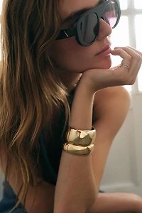 PACK OF 2 RIGID METAL BRACELETS