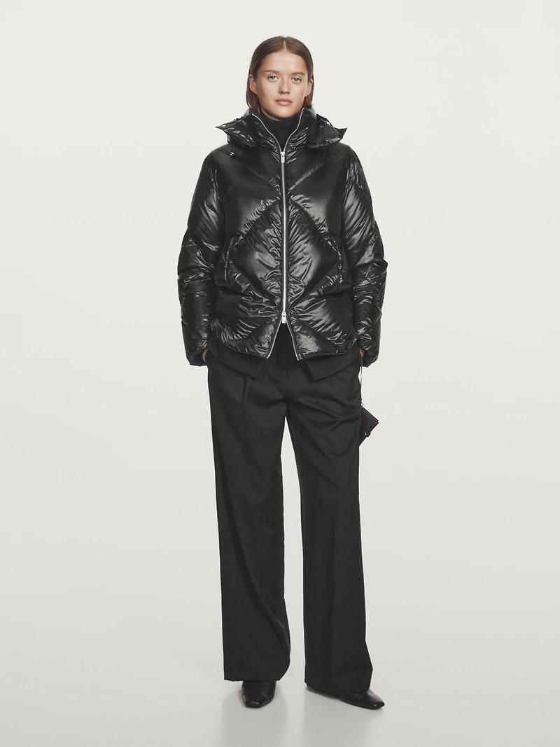 Water-repellent down puffer jacket