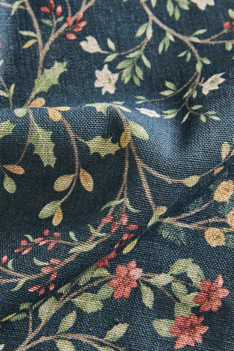 NAPPE COTON LIN FLEURS NOËL