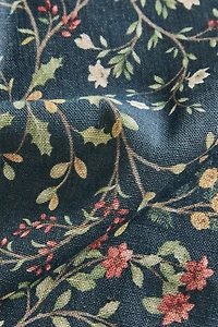 NAPPE COTON LIN FLEURS NOËL