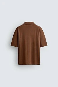 HEMP COTTON BLEND KNIT POLO