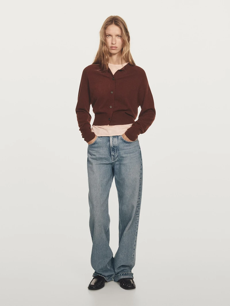 100% cashmere long sleeve cardigan