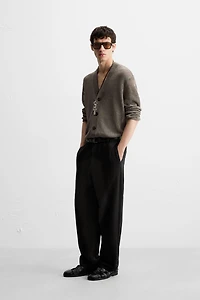 TEXTURED REGULAR FIT PANTS