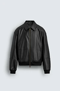 FAUX LEATHER BOMBER JACKET