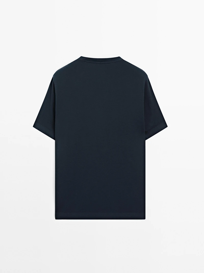 T-shirt finition bord-côte 100 % coton