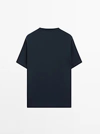 T-shirt finition bord-côte 100 % coton