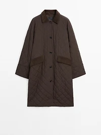 Long coat with corduroy detail