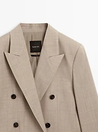 100% wool double-breasted blazer