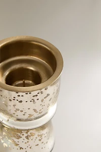 METALLIC CHRISTMAS GLASS TEALIGHT HOLDER