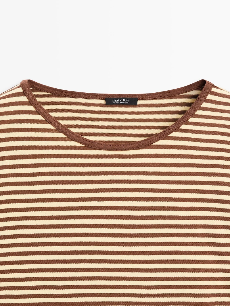 Striped long sleeve cotton T-shirt