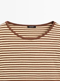 Striped long sleeve cotton T-shirt