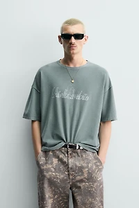 KNIT SPRAY PRINT T-SHIRT