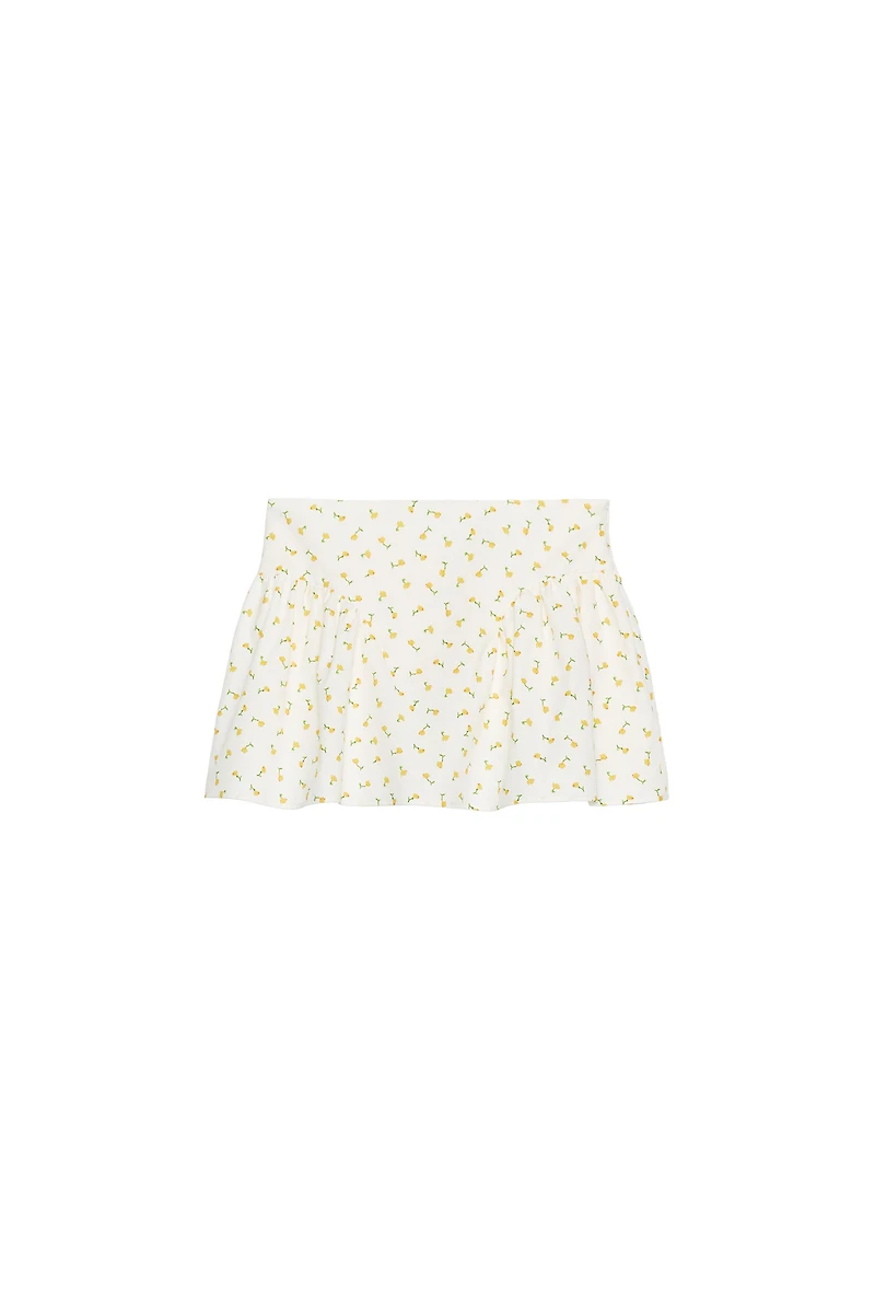 FLORAL POPLIN MINI SKIRT