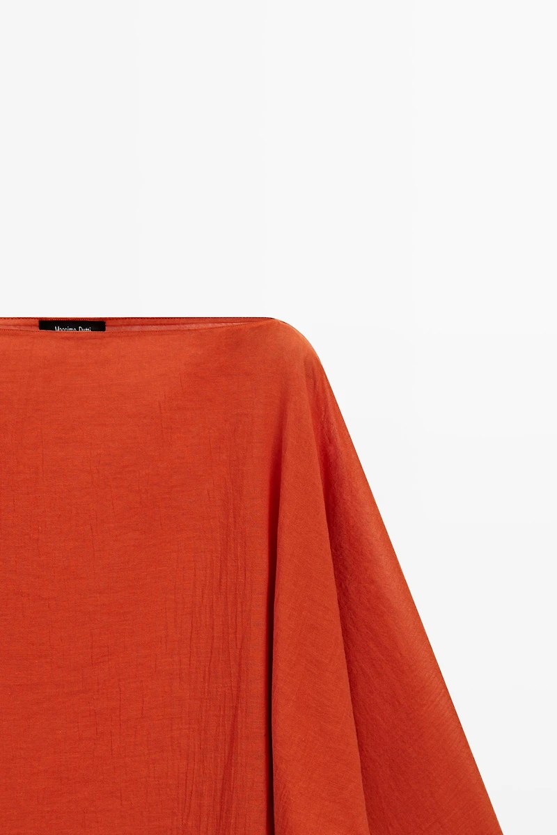Chemise fluide manches volumineuses 100 % coton
