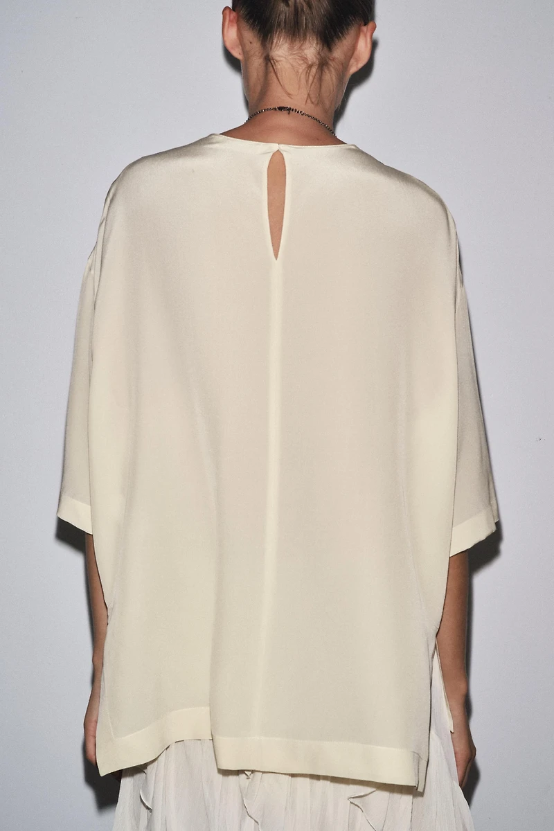 TOP MANCHES COURTES EN SOIE ZW COLLECTION LIMITED EDITION
