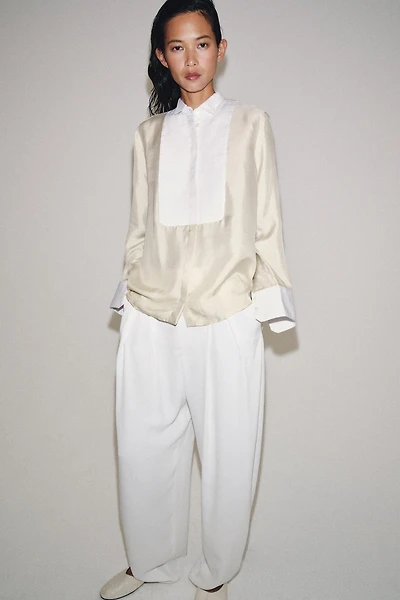 100% SILK BIB SHIRT ZW COLLECTION