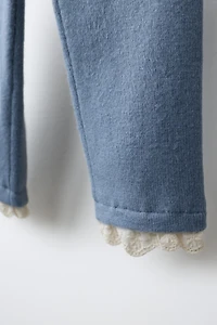 LACE TRIM KNIT LEGGINGS