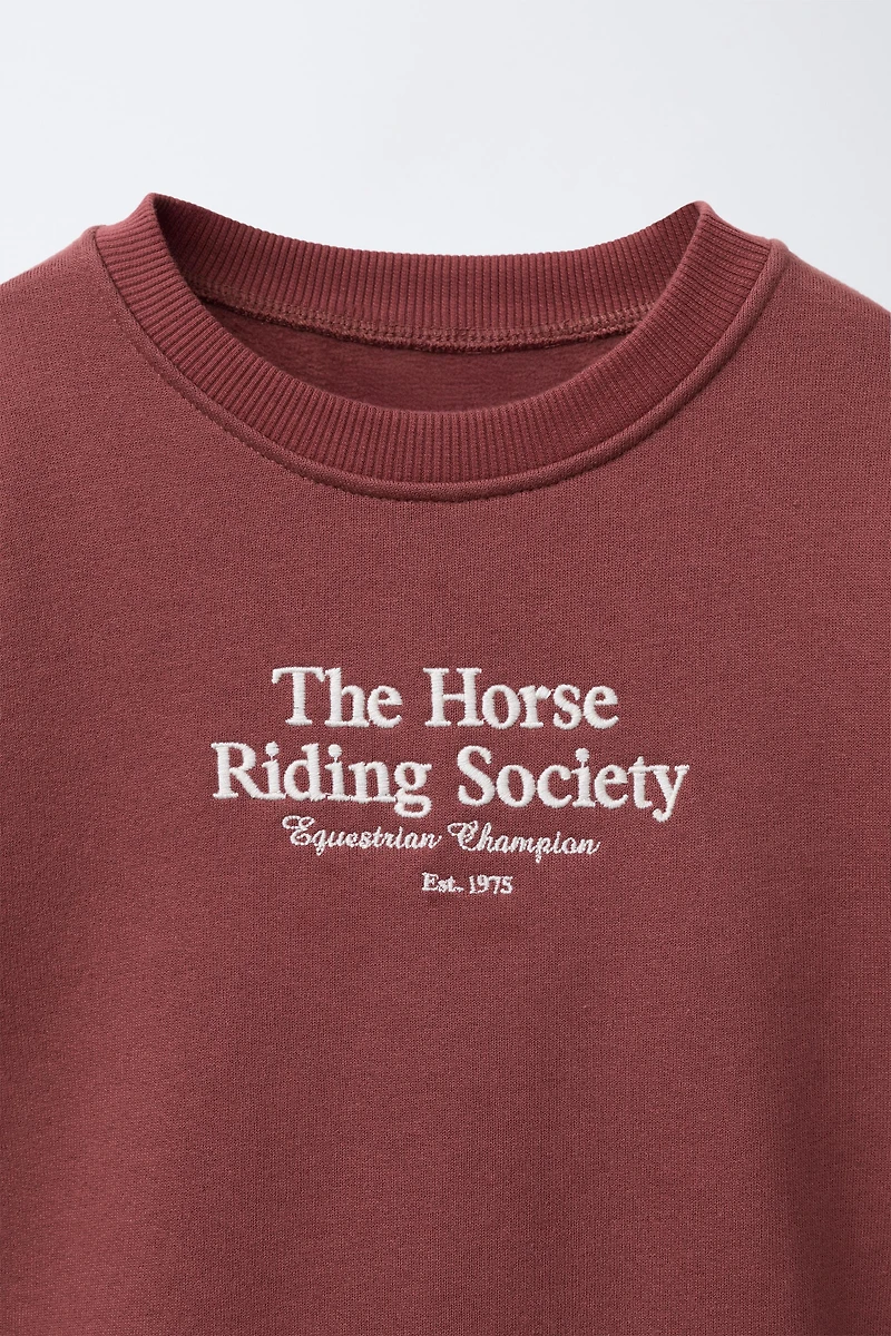 EMBROIDERED TEXT SWEATSHIRT