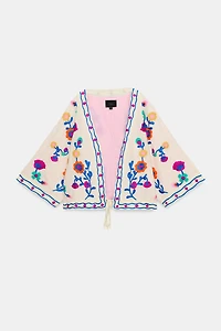 FLORAL EMBROIDERED KIMONO