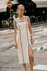 ROBE MIDI LISERÉS CONTRASTE
