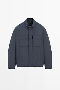 Technical fabric jacket with pocket details