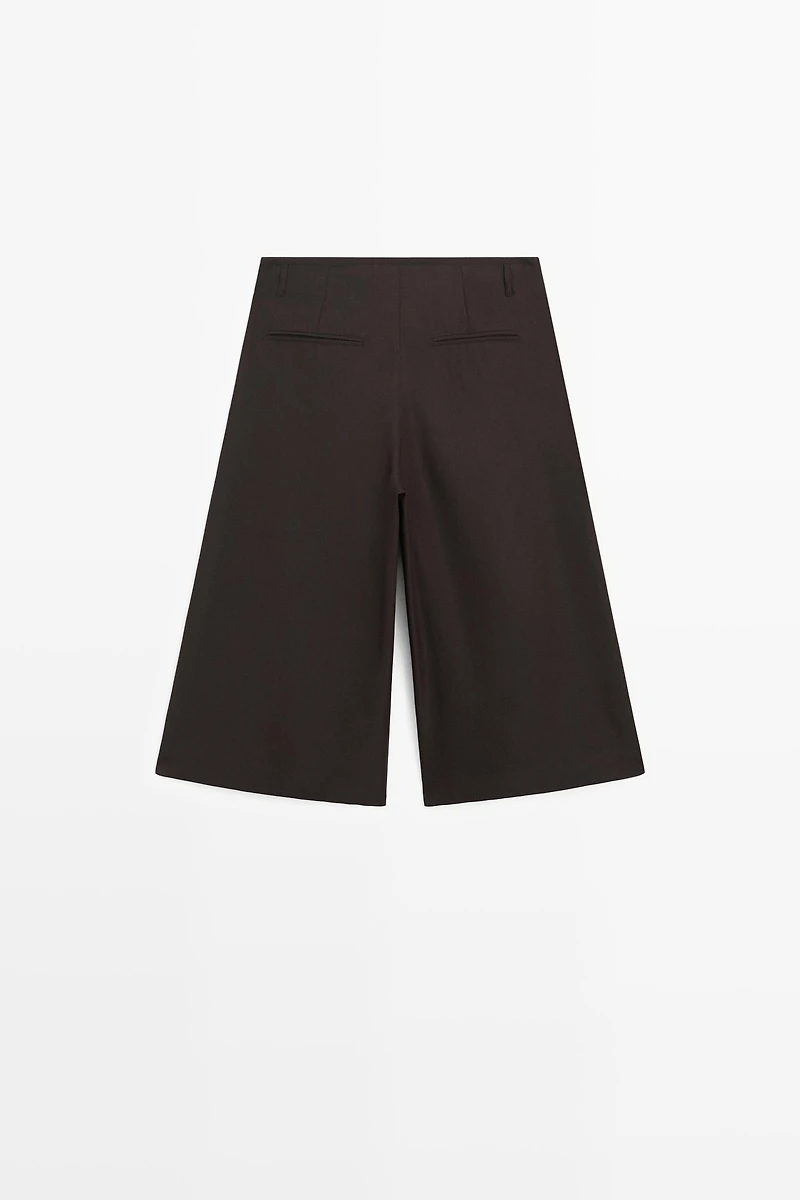 Long Bermuda shorts with striped detail
