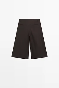 Long Bermuda shorts with striped detail